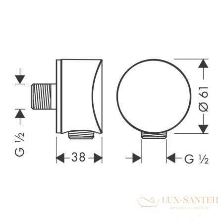 шланговое подсоединение hansgrohe fixfit s 26453000, хром