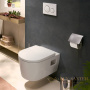 унитаз подвесной, hansgrohe elupura original s, 60207450, 540х360 безободковый с сиденьем без микролифта, белый глянцевый