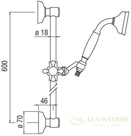 душевой гарнитур nobili shower 65cm, ad140/16cr, цвет хром