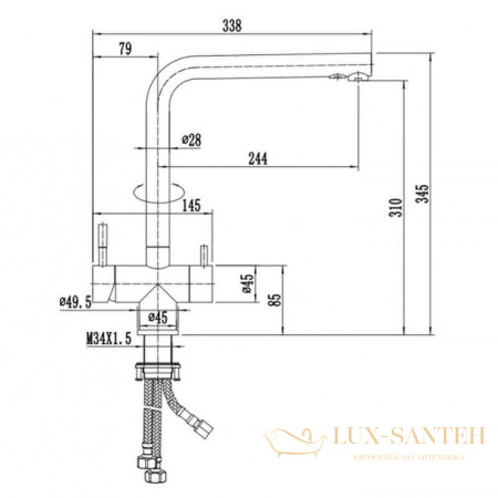 смеситель zorg inox szr-2020 bronze для кухни, бронза