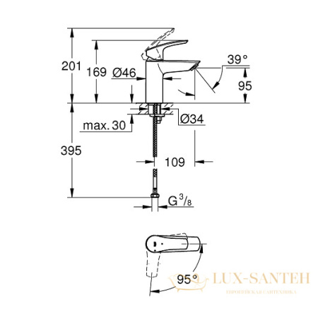 смеситель grohe eurosmart 32154003 для раковины, хром