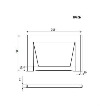 торцевая панель timo tp80h 80 см, белый