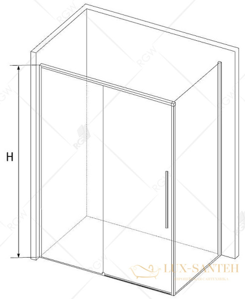 душевой уголок rgw stilvoll 32324250-011 sv-42 150х100, профиль хром, стекло прозрачное