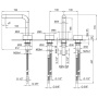 смеситель для раковины, fantini af/21 27 02 a204wf, 3 отв., без донного клапана, излив 155мм, хром