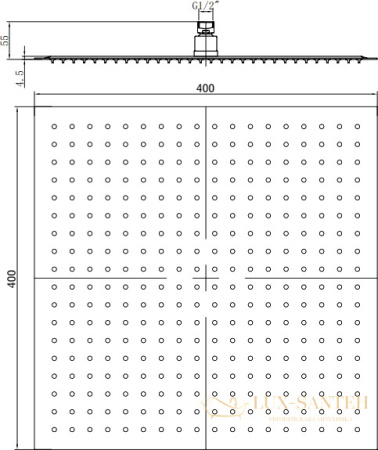 верхний душ rgw shower panels 21148240-01 sp-82-40, хром