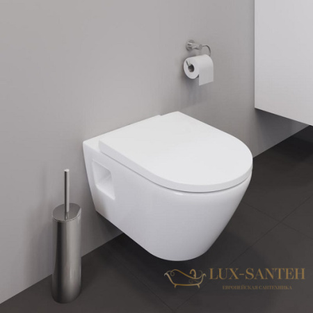 чаша подвесного безободкового унитаза duravit d-neo 2578090000 rimless, белый