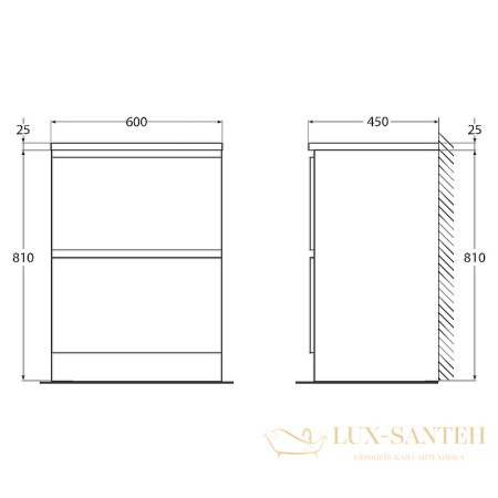 тумба под раковину belbagno albano albano-600-2c-pia-bl 60 см, bianco lucido