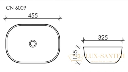 раковина ceramica nova element cn6009 45,5x32,5 см, белый