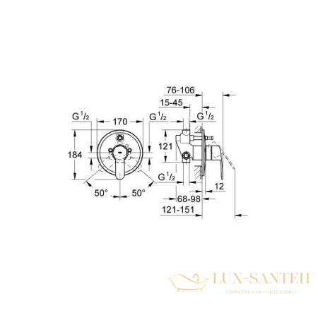 смеситель grohe eurostyle cosmopolitan 33637002 для ванны, хром