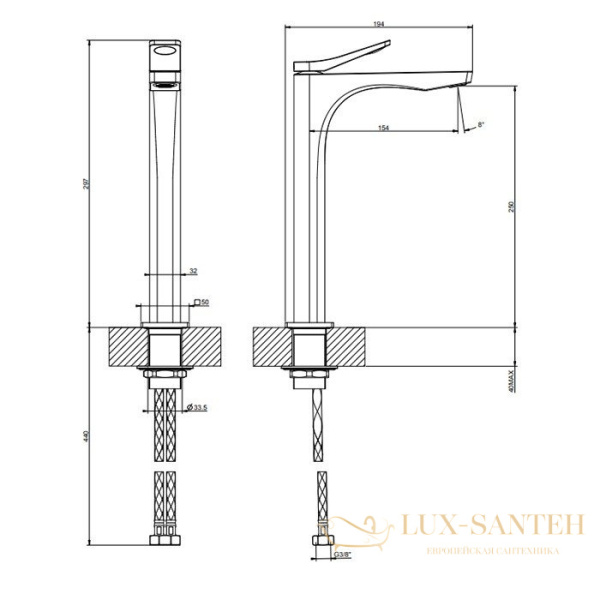 смеситель для раковины высокий gessi rilievo 59004.030, copper pvd