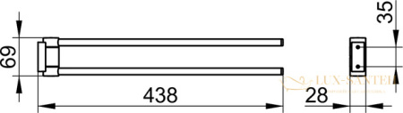полотенцедержатель keuco plan, 14918070000, 438 мм, нержавеющая сталь