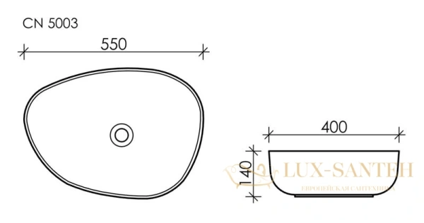 раковина ceramica nova element cn5003 55x40 см, белый