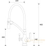 смеситель zorg sanitary zr347-8yf для кухни, хром/белый