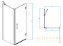 душевой уголок rgw passage 41083689-014 pa-36b 80x90, профиль черный, стекло прозрачное