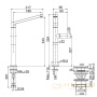 смеситель для раковины, fima carlo frattini nomos go f4161/hcr, вращающийся излив, с донным клапаном, хром