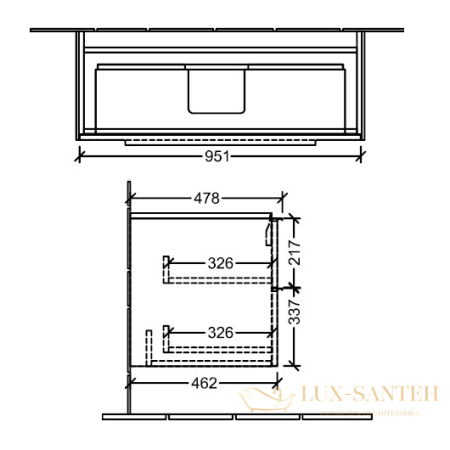 тумба под раковину villeroy & boch subway 3.0 c57001vr 973x576x478 мм, graphite 