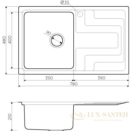 кухонная мойка omoikiri mizu 78-1-l 4973011, нержавеющая сталь