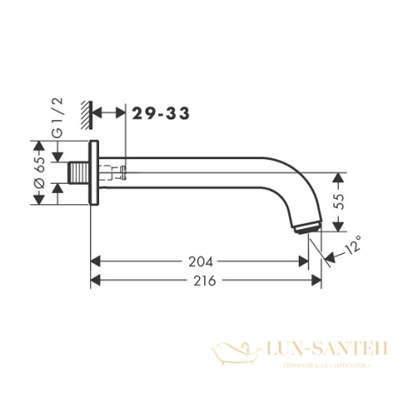 излив на ванну hansgrohe vernis blend 71420000 хром