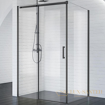 душевой уголок belbagno acqua acqua-ah-1-140/90-c-nero 140х90 см профиль черный, стекло прозрачное 