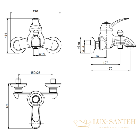 смеситель для ванны fima carlo frattini lamp, f3304/1cr, хром