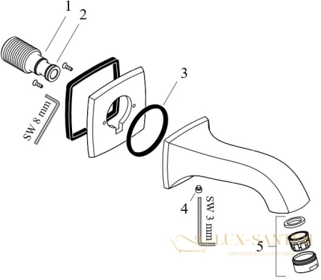 излив на ванну hansgrohe metropol 13425000 хром