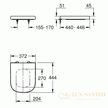 сиденье с крышкой grohe euro ceramic 39330002, с микролифтом, быстросъемное, белый