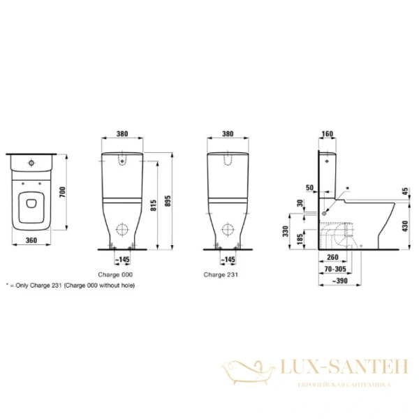 чаша напольного унитаза laufen palace 8.2470.6.000.231.1, белый