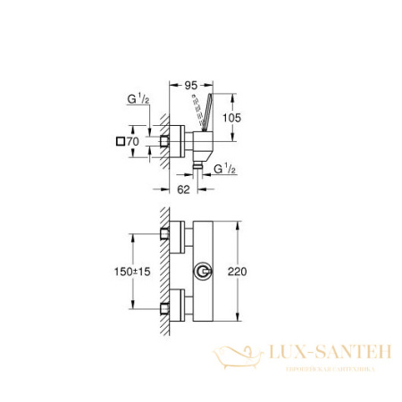 смеситель grohe eurocube joy 23665000 для душа, хром