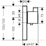термостат с запорным клапаном hansgrohe showerselect highflow 15761000, хром