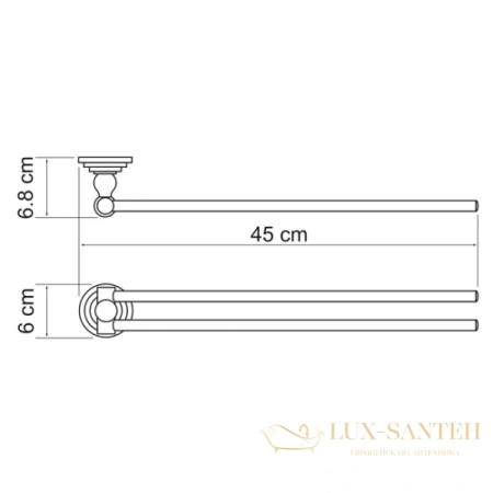 полотенцедержатель wasserkraft ammer k-7031 45 см, никель