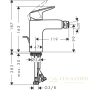 смеситель для биде с донным клапаном hansgrohe logis 71200670, черный матовый