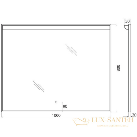 зеркало belbagno spc spc-uno-1000-800-tch с подсветкой, с сенсорным выключателем, хром