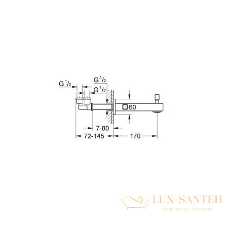 излив grohe eurocube 13304000 для ванны, хром