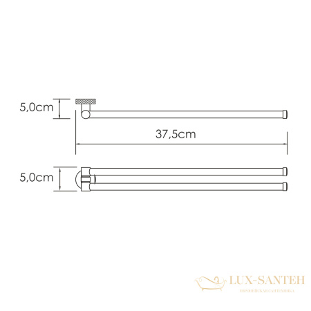 держатель полотенец двойной поворотный wasserkraft tauber k-64431, никель