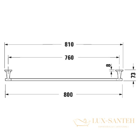 полотенцедержатель duravit starck t 0099434600 800 мм, черный