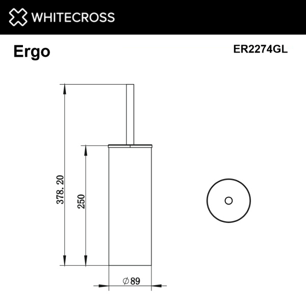 ершик напольный whitecross ergo er2274gl, золото