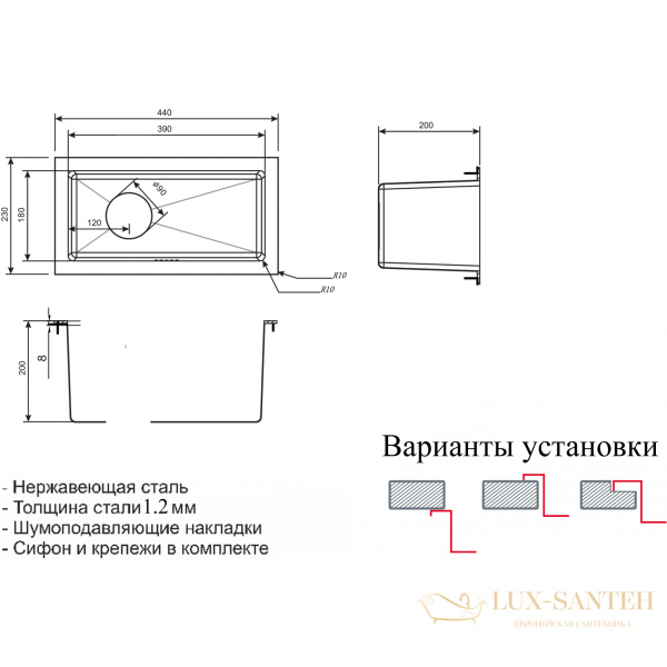 кухонная мойка zorg pvd bronze szr-2344 bronze 23 см, бронза