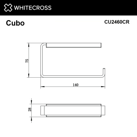 держатель туалетной бумаги whitecross cubo cu2460cr, хром