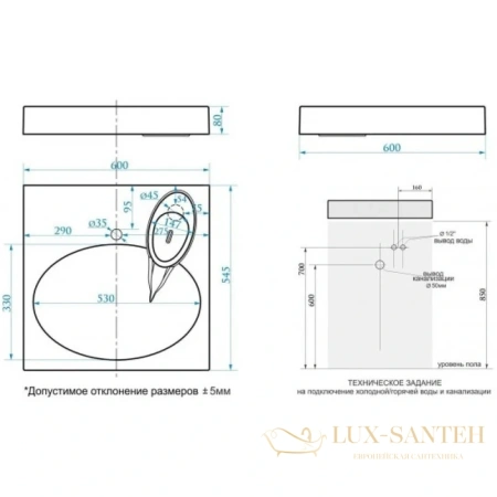 раковина paulmark mond pm720431 над стиральной машиной 60x54,5 см, белый