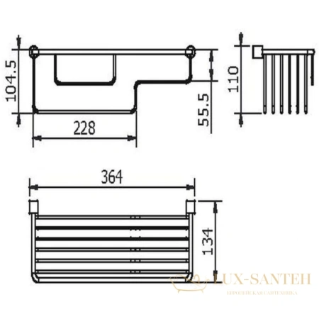 полка langberger 10560a 36,4 см, хром