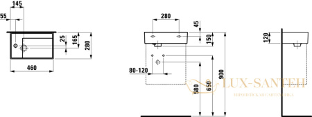 раковина laufen kartell by 8.1533.5.400.111.1 универсальная 46 см, белый глянцевый 