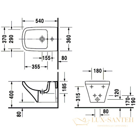 биде duravit durastyle 2287150000 подвесное, белый