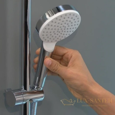 душевой гарнитур hansgrohe crometta 1jet 26537400 со штангой 90 см, белый/хром