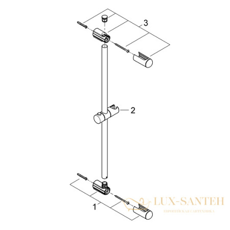 душевая штанга grohe euphoria 27499000 600 мм, хром