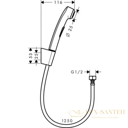 гигиенический душ hansgrohe 32129000 хром