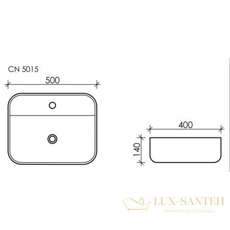 раковина ceramica nova element cn5015 50x40 см, белый