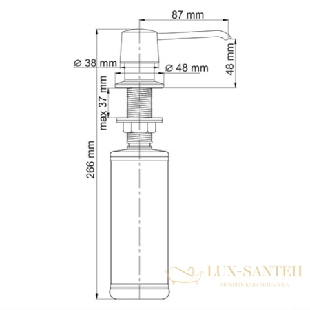 дозатор wasserkraft k-1799 320 мл, черный