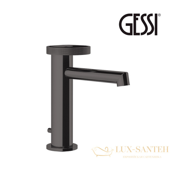 смеситель gessi anello 63301 706 для раковины, black metal pvd