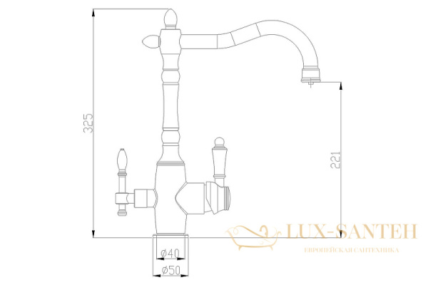 смеситель zorg steel hammer sh 812 satin для кухни, сатин