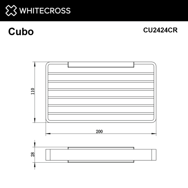 мыльница-решетка подвесная whitecross cubo cu2424cr, хром